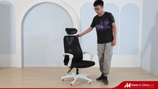 발판을 가진 현대 디자인 높은 뒤 검정 사무용 가구 신라 게이머 게임 도박 경주 의자